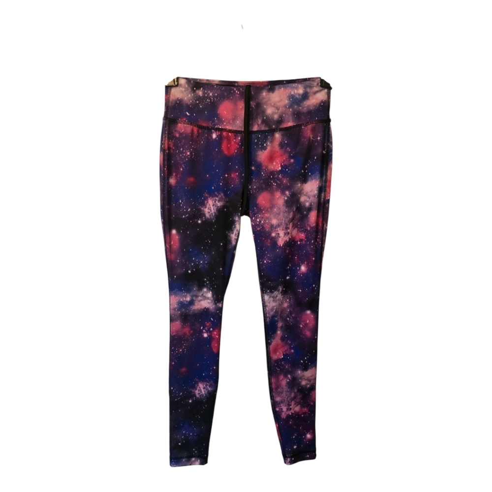 Danskin Galaxy Print Leggings Purple Pink Black White Size XS